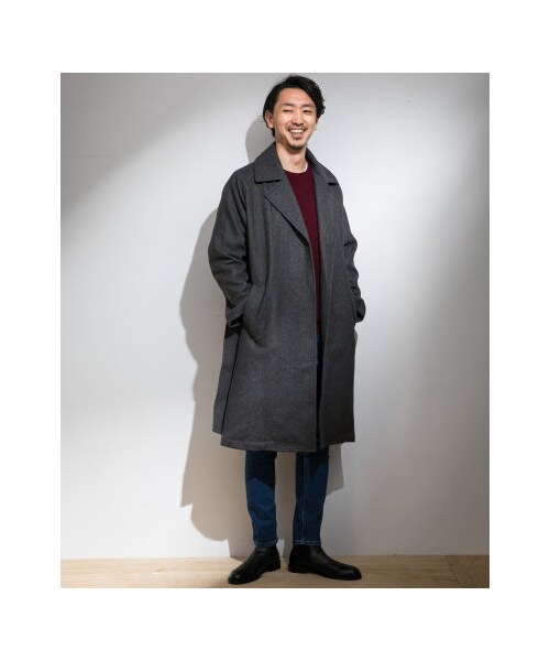 URBAN RESEARCH ROSSO WOMEN（アーバンリサーチ　ロッソ）の「【予約】スーパー100'sメルトンオーバーコート（ジャケット/アウター・メンズ・NAVY/GRAY・S/M/L/XL）」の12枚目の写真