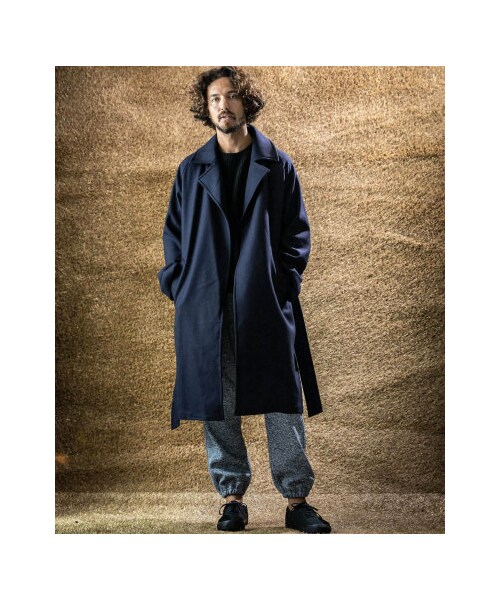 URBAN RESEARCH ROSSO WOMEN（アーバンリサーチ　ロッソ）の「【予約】スーパー100'sメルトンオーバーコート（ジャケット/アウター・メンズ・NAVY/GRAY・S/M/L/XL）」の5枚目の写真
