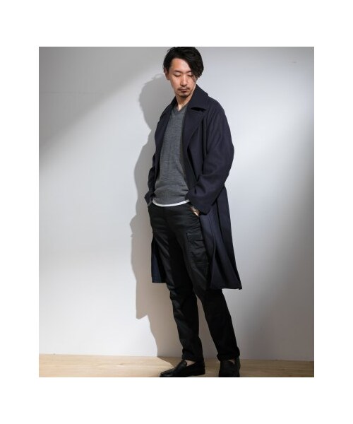 URBAN RESEARCH ROSSO WOMEN（アーバンリサーチ　ロッソ）の「【予約】スーパー100'sメルトンオーバーコート（ジャケット/アウター・メンズ・NAVY/GRAY・S/M/L/XL）」の8枚目の写真