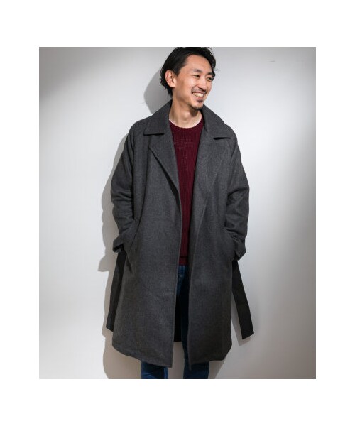 URBAN RESEARCH ROSSO WOMEN（アーバンリサーチ　ロッソ）の「【予約】スーパー100'sメルトンオーバーコート（ジャケット/アウター・メンズ・NAVY/GRAY・S/M/L/XL）」の10枚目の写真