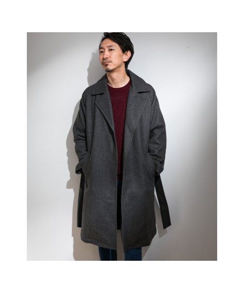 URBAN RESEARCH ROSSO WOMEN（アーバンリサーチ　ロッソ）の「【予約】スーパー100'sメルトンオーバーコート（ジャケット/アウター・メンズ・NAVY/GRAY・S/M/L/XL）」の2枚目の写真