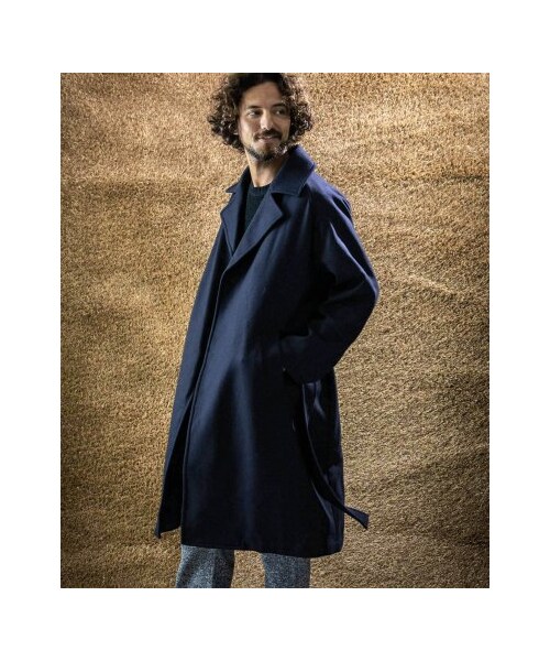 URBAN RESEARCH ROSSO WOMEN（アーバンリサーチ　ロッソ）の「【予約】スーパー100'sメルトンオーバーコート（ジャケット/アウター・メンズ・NAVY/GRAY・S/M/L/XL）」の4枚目の写真