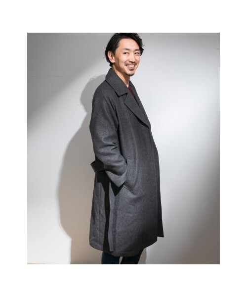 URBAN RESEARCH ROSSO WOMEN（アーバンリサーチ　ロッソ）の「【予約】スーパー100'sメルトンオーバーコート（ジャケット/アウター・メンズ・NAVY/GRAY・S/M/L/XL）」の11枚目の写真