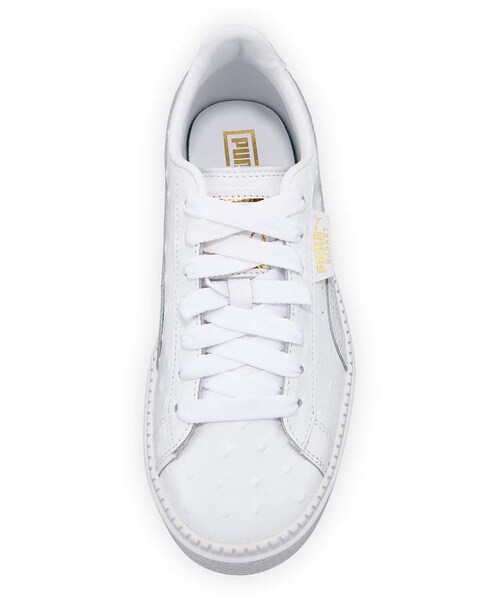 PUMA（プーマ）の「Puma Basket Trace Ostrich-Embossed Platform Sneaker（その他シューズ・レディース・White・8.5b/10.5b/11b/5.5b/9.5b/9b/6.5b/6b/10b/8b/7b/7.5b）」の2枚目の写真