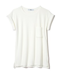 GRL 新品　ロールアップ　ボーダー　Tシャツ　オフホワイト×ベージュ　フリー GRL(グレイル)の「袖ロールアップボーダーTシャツ」 - PARTE