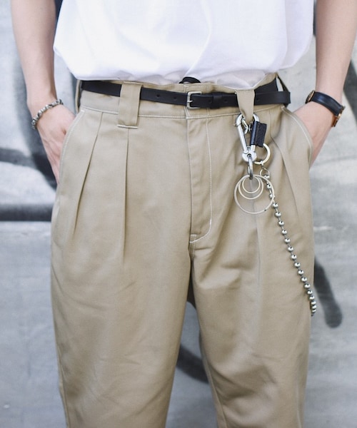 LIDNM（リドム）の「Dickies × LIDNM テーパードステッチパンツ【ベージュ】（チノパンツ・メンズ・ベージュ・S.M.L）」の19枚目の写真