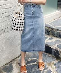 DHOLIC | スリットデニムロングスカート(デニムスカート)
