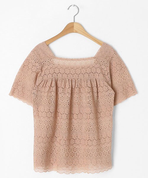 DHOLIC（ディーホリック）の「フラワーアイレットレースブラウス（シャツ/ブラウス・レディース・ホワイト/ベージュ・FREE）」の2枚目の写真