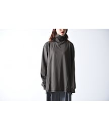 ESSAY | ESSAY LV ネックプリントハイネックプルオーバー khaki gray(Tシャツ/カットソー)