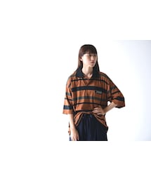 ESSAY | ESSAY ビッグポロ camel border(ポロシャツ)