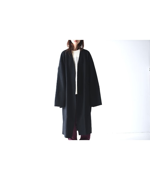 VOAAOV(ヴォアーブ)の「VOAAOV ウールナイロン羽織ロングコート(その他アウター・レディース・ブラック/レッド/ブラウン/グレー・0/1)」の1枚目の写真