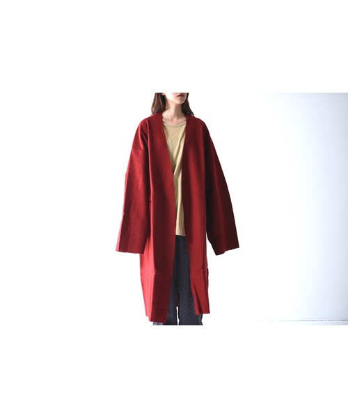 VOAAOV(ヴォアーブ)の「VOAAOV ウールナイロン羽織ロングコート(その他アウター・レディース・ブラック/レッド/ブラウン/グレー・0/1)」の4枚目の写真