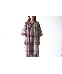 YANTOR | YANTOR Amunzen Check Haori Coat wine(その他アウター)