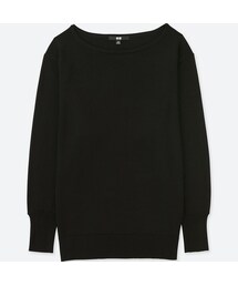 UNIQLO | エクストラファインメリノボクシーボートネックセーター（長袖）(ニット/セーター)