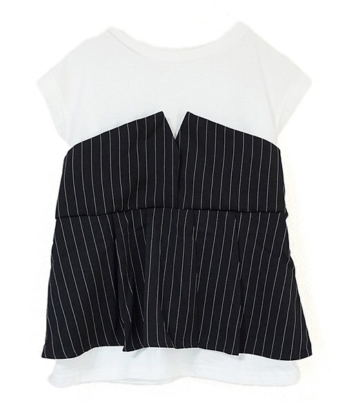 Tiffee SELECT(ティフィーセレクト)の「ピンストライプビスチェドッキングTシャツ(Tシャツ/カットソー・レディース・その他・F)」の3枚目の写真
