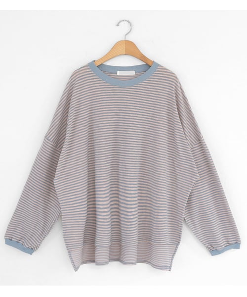 DHOLIC（ディーホリック）の「スリットボーダープルオーバー（Tシャツ/カットソー・レディース・ブラック/グリーン/ブルー・FREE）」の3枚目の写真