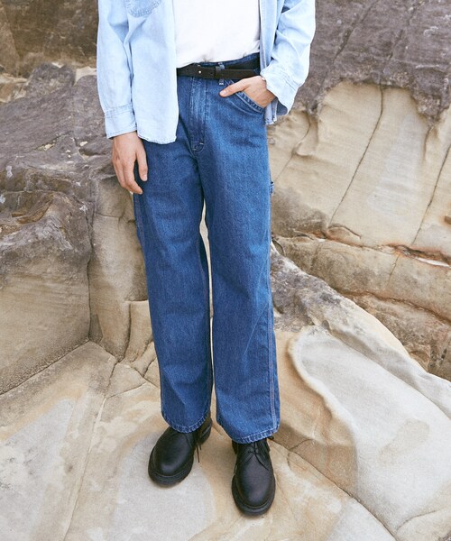 LIDNM（リドム）の「Lee × LIDNM ペインターデニム【サックス】（デニムパンツ・メンズ・ブルー・S.M）」の2枚目の写真