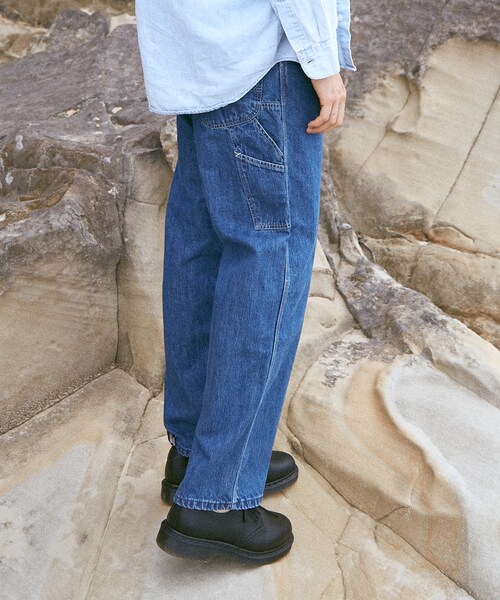 LIDNM（リドム）の「Lee × LIDNM ペインターデニム【サックス】（デニムパンツ・メンズ・ブルー・S.M）」の4枚目の写真