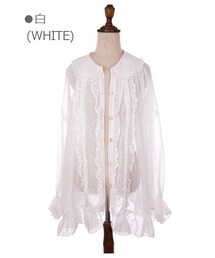Bobon21 | レースシースルーガウン-全２色-(シャツ/ブラウス)