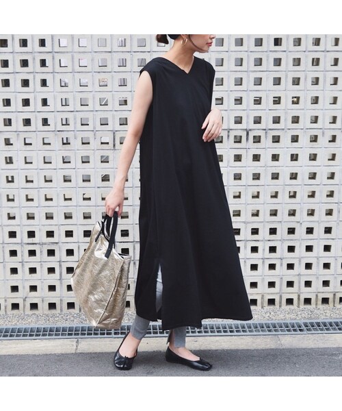 no brand（ノーブランド）の「バックタックスリットAラインOP（ワンピース・レディース・その他）」の3枚目の写真