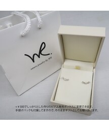 no brand（ノーブランド）の「S498 きらきら天然石の横長ピアス