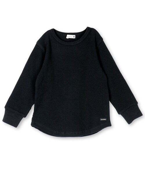 BRANSHES（ブランシェス）の「ワッフルロング長袖Tシャツ（Tシャツ/カットソー・キッズ・オフホワイト/レンガ/ブラック/ボーダー・80～150）」の2枚目の写真