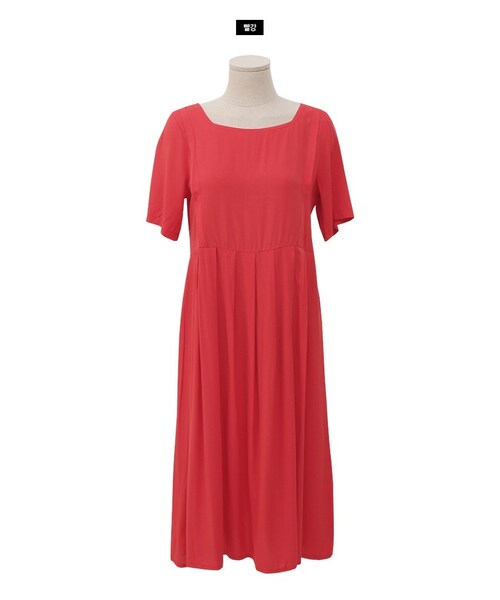 Dailyabout(デイリーアバウト)の「バックリボン半袖ワンピース(ワンピース・レディース・レッド/ホワイト・FREE)」の1枚目の写真