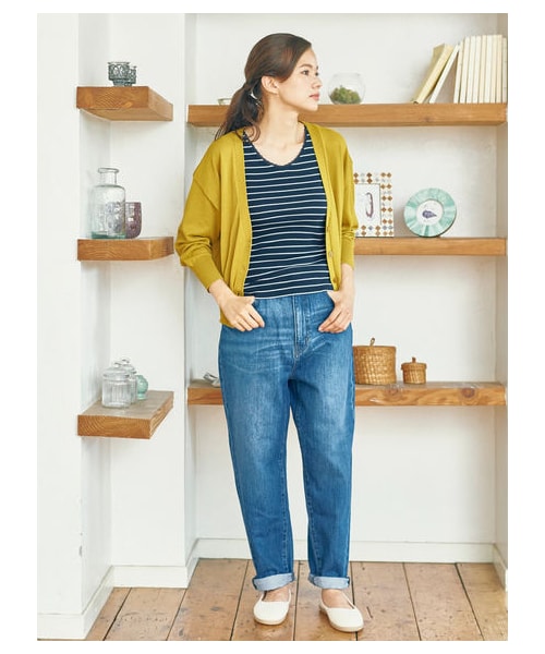 earth music&ecology（アースミュージックアンドエコロジー）の「COTTON USAデニムパンツ(バルーン)（パンツ・ミディアムインディゴ/ダークインディゴ・S/M/L）」の3枚目の写真