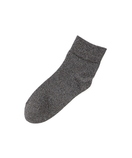 Tabio（タビオ）の「ラメ三つ杢ベタソックス（ソックス・靴下・レディース・クロシルバーモク/シロクロモク/アカアオキ/クリームモモサックス/クロミドリモモ/コンキンモモ・22.5～24.5cm）」の2枚目の写真