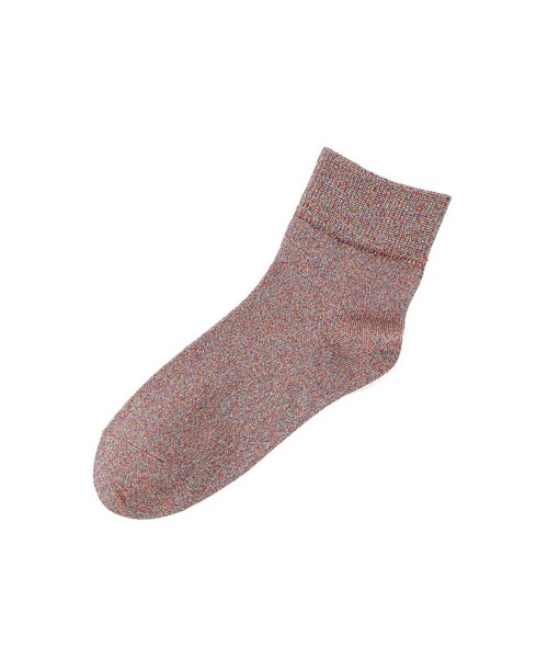 Tabio（タビオ）の「ラメ三つ杢ベタソックス（ソックス・靴下・レディース・クロシルバーモク/シロクロモク/アカアオキ/クリームモモサックス/クロミドリモモ/コンキンモモ・22.5～24.5cm）」の4枚目の写真