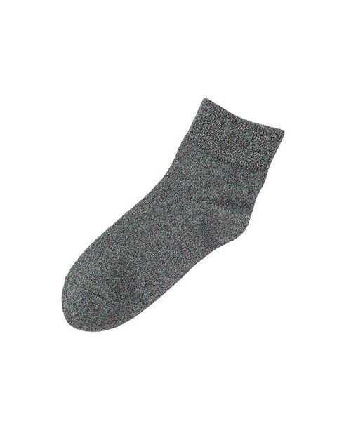 Tabio（タビオ）の「ラメ三つ杢ベタソックス（ソックス・靴下・レディース・クロシルバーモク/シロクロモク/アカアオキ/クリームモモサックス/クロミドリモモ/コンキンモモ・22.5～24.5cm）」の6枚目の写真