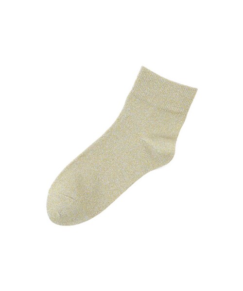 Tabio（タビオ）の「ラメ三つ杢ベタソックス（ソックス・靴下・レディース・クロシルバーモク/シロクロモク/アカアオキ/クリームモモサックス/クロミドリモモ/コンキンモモ・22.5～24.5cm）」の5枚目の写真