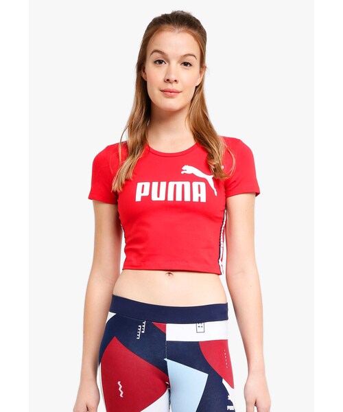 puma tape logo cropped tee
