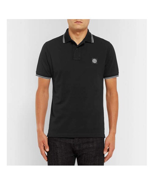 STONE ISLAND(ストーンアイランド)の「Stone Island Slim-Fit Contrast-Tipped Stretch-Cotton Piqué Polo Shirt(ポロシャツ・メンズ・Black・XXL/S/L/XL/M)」の5枚目の写真