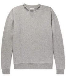 Acne Studios | Acne Studios Flogho Logo-Print Mélange Fleece-Back Cotton-Jersey Sweatshirt(スウェット)
