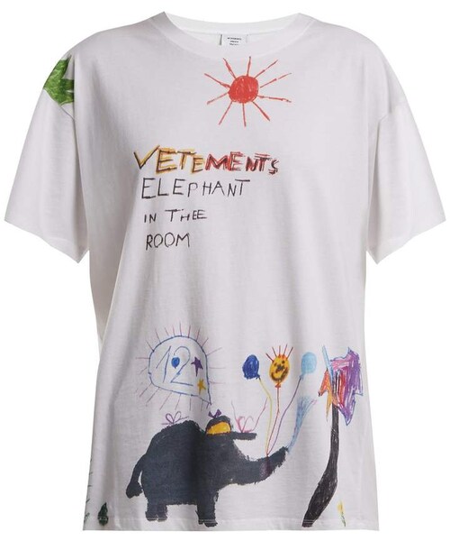VETEMENTS（ヴェトモン）の「VETEMENTS Crayon Elephant-print cotton ...
