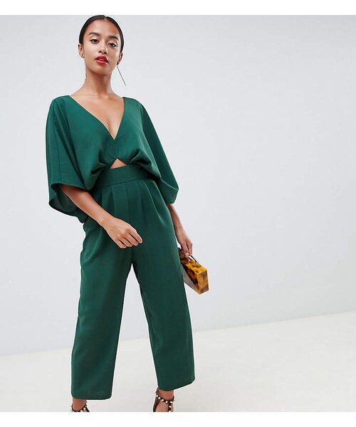 asos design jumpsuit with kimono sleeve and peg leg