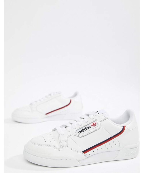 adidas originals continental 80's in white and silver
