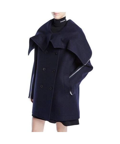 Calvin Klein（カルバン・クライン）の「CALVIN KLEIN 205W39NYC Double-Breasted Wool Cape  Jacket w/ Zipper Detail（ジャケット/アウター）」 - WEAR