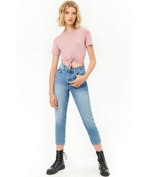 FOREVER 21（フォーエバー トゥエンティーワン）の「Forever 21 Knotted Cropped Tee（Tシャツ/カットソー・レディース・Green/Purple/Black・Small/Medium/Large）」の12枚目の写真