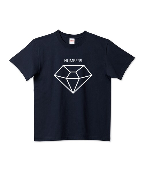 Number8(ナンバーエイト)の「BIGホワイトダイヤモンドTシャツ(ネイビー )キッズ レディース メンズ(Tシャツ/カットソー・レディース・ネイビー・100(Kids)/110(Kids)/120(Kids)/130(Kids)/140(Kids)/150(Kids)/G-S(lady)/G-M(lady)/G-L(lady)/S/M/L/XL/XXL/XXXL)」の1枚目の写真