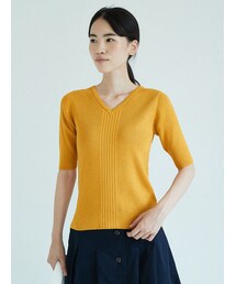 AMERICAN HOLIC | ・5分袖ピコ衿リブプルオーバー(トップス)