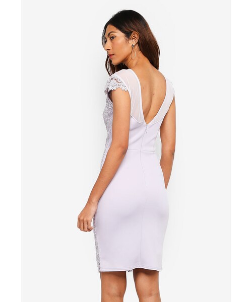 LIPSY（リプシー）の「Lilac Embroidery Placement Bodycon Dress 