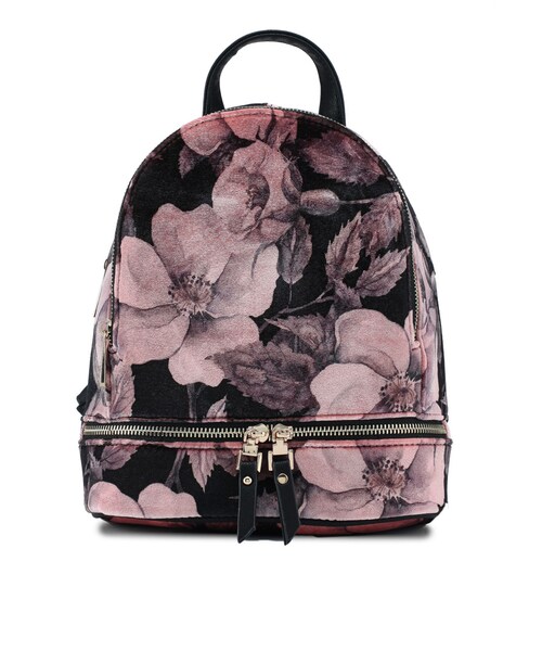 mini velvet backpack