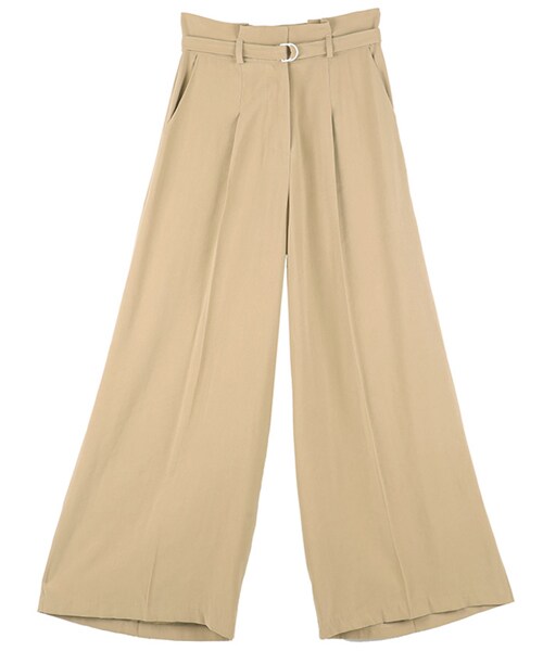 DINT（ディント）の「ポテンショピンタックワイドスレックスパンツ（ベルトset）（スラックス・レディース・블랙/베이지・S/M）」の3枚目の写真