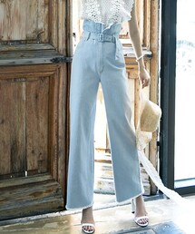 DINT | ハイラインオーバーロングデニムパンツ（ベルトset）(デニムパンツ)