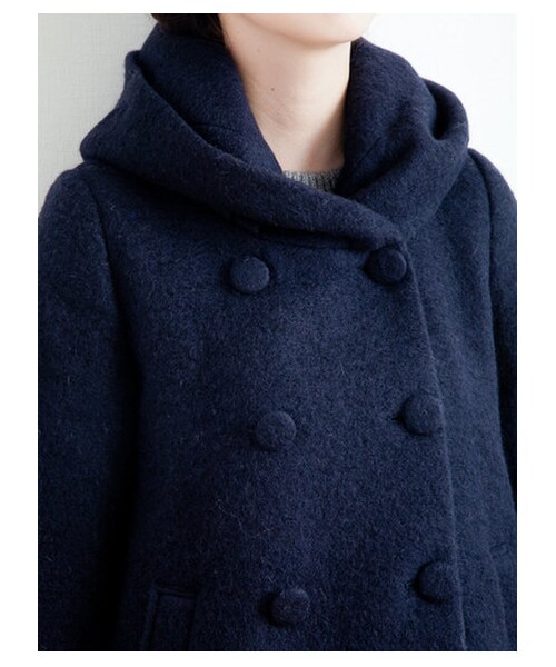 earth music&ecology（アースミュージックアンドエコロジー）の「スライバーニットロングコート（コート　・レディース・ネイビー/ピンク/ベージュ/ライトグレー・L）」の9枚目の写真