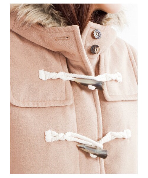 earth music&ecology（アースミュージックアンドエコロジー）の「ショートダッフルコート（コート　・レディース・ネイビー/イエロー/ピンク/キャメル/サックスブルー・L）」の9枚目の写真