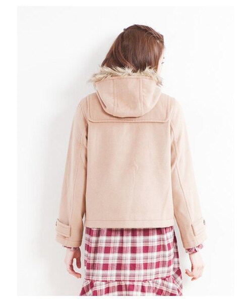 earth music&ecology（アースミュージックアンドエコロジー）の「ショートダッフルコート（コート　・レディース・ネイビー/イエロー/ピンク/キャメル/サックスブルー・L）」の8枚目の写真