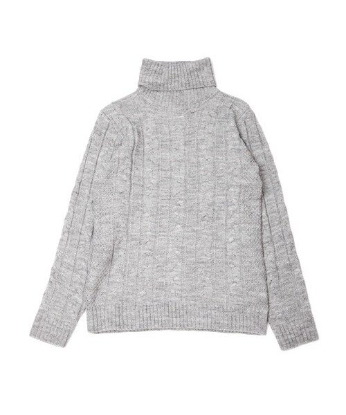 SEVENDAYS=SUNDAY（セブンデイズサンデイ）の「《メンズ》 ケーブルタートルネックニット（ニット・セーター・メンズ・グレー/ネイビー/アイボリー・L/M/S）」の4枚目の写真